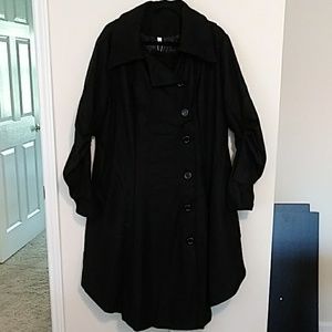 2X Torrid/Outlander Inspired Black Hood Pea Coat